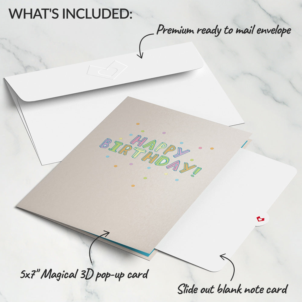 Confetti Birthday Cake Slice Pop-Up Card、mySite、solidvoid