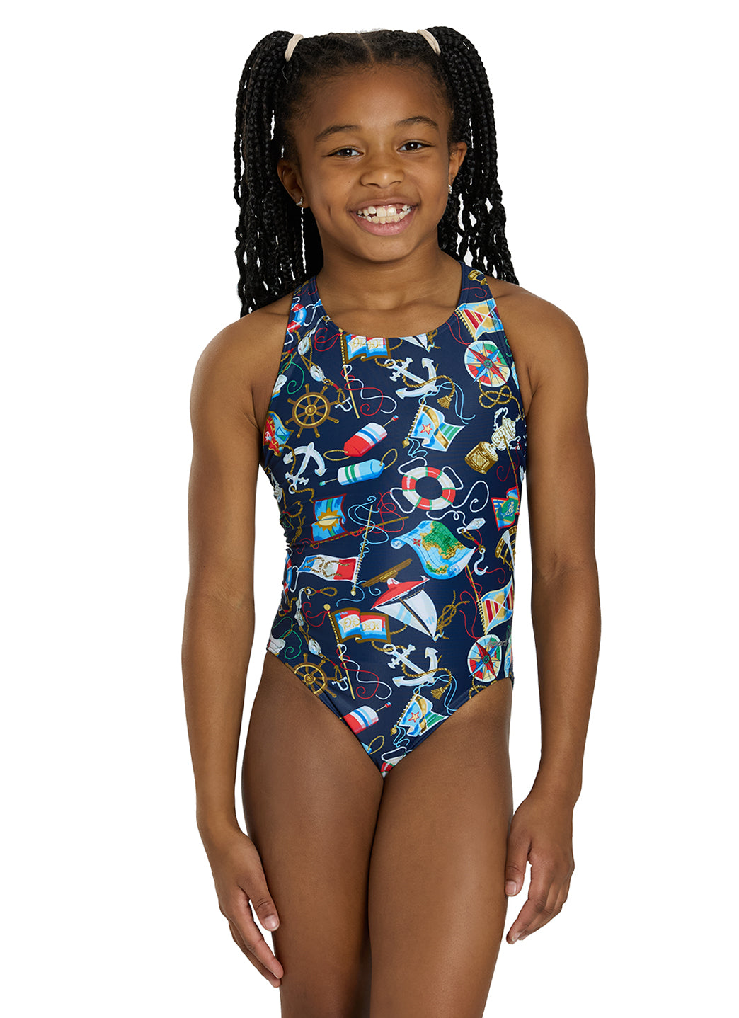 Sporti Anchors Away Wide Strap One Piece Swimsuit (22-44)、mySite、noshort