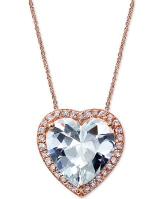 Romantic CZ Heart Necklace Giani Bernini Rose Gold Plated Italian Sterling Silver、mySite、g9winljtr