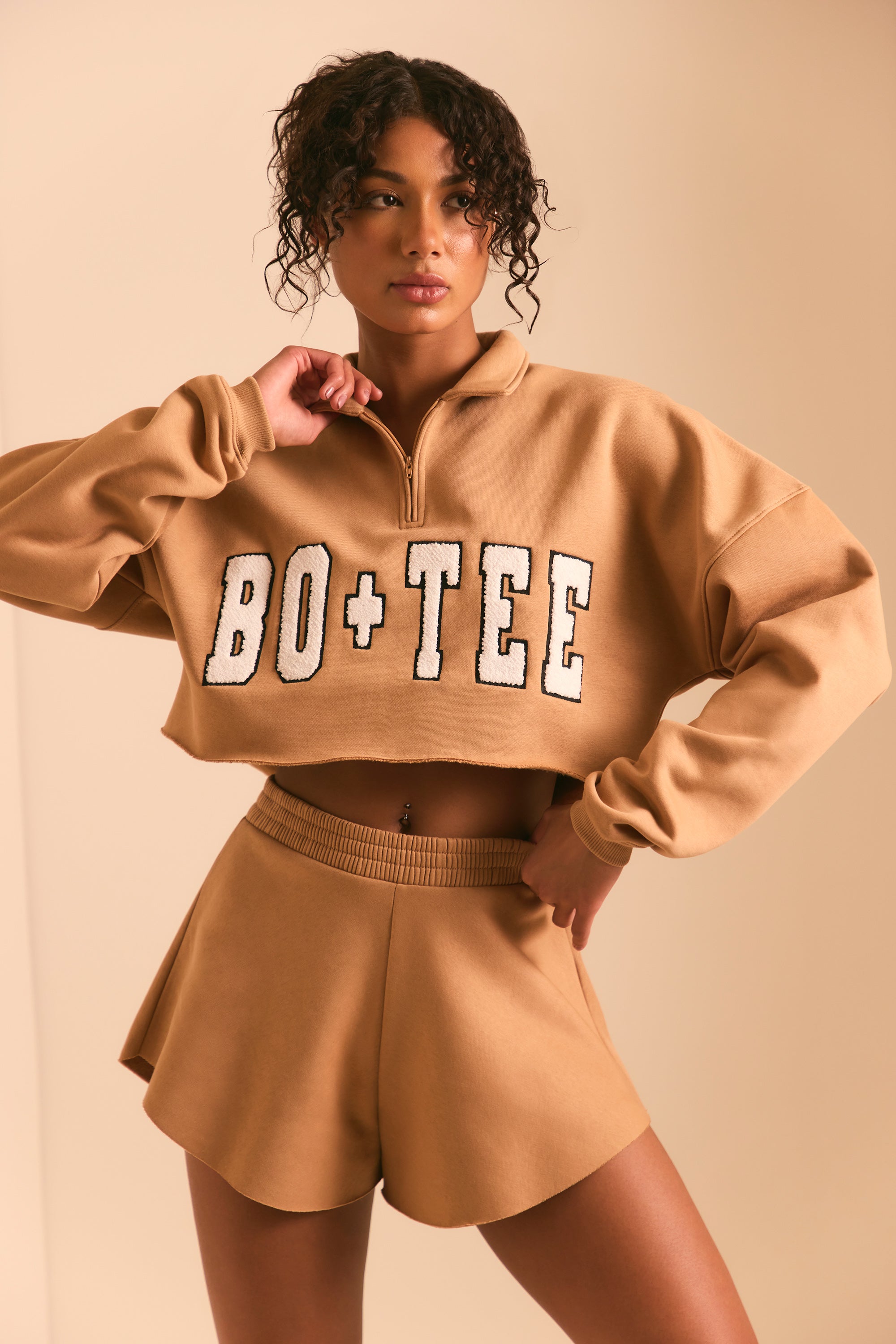 Sweat Shorts in Chestnut Brown、mySite、solidvoid