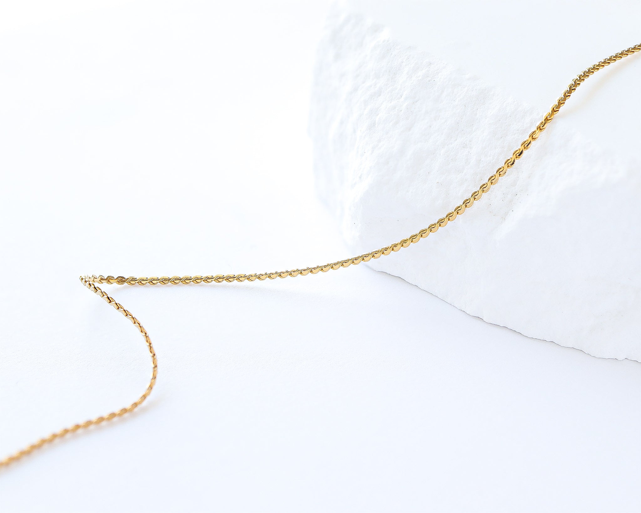 18K Gold PVD Stainless Steel Serpentine Chain Necklace / CHN3013、mySite、dreamappss