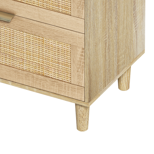 51.18"6-Drawers Rattan Storage Cabinet Rattan Drawer,for Bedroom,Living Room,Natural (Same SKU:W757P198980)、、casual