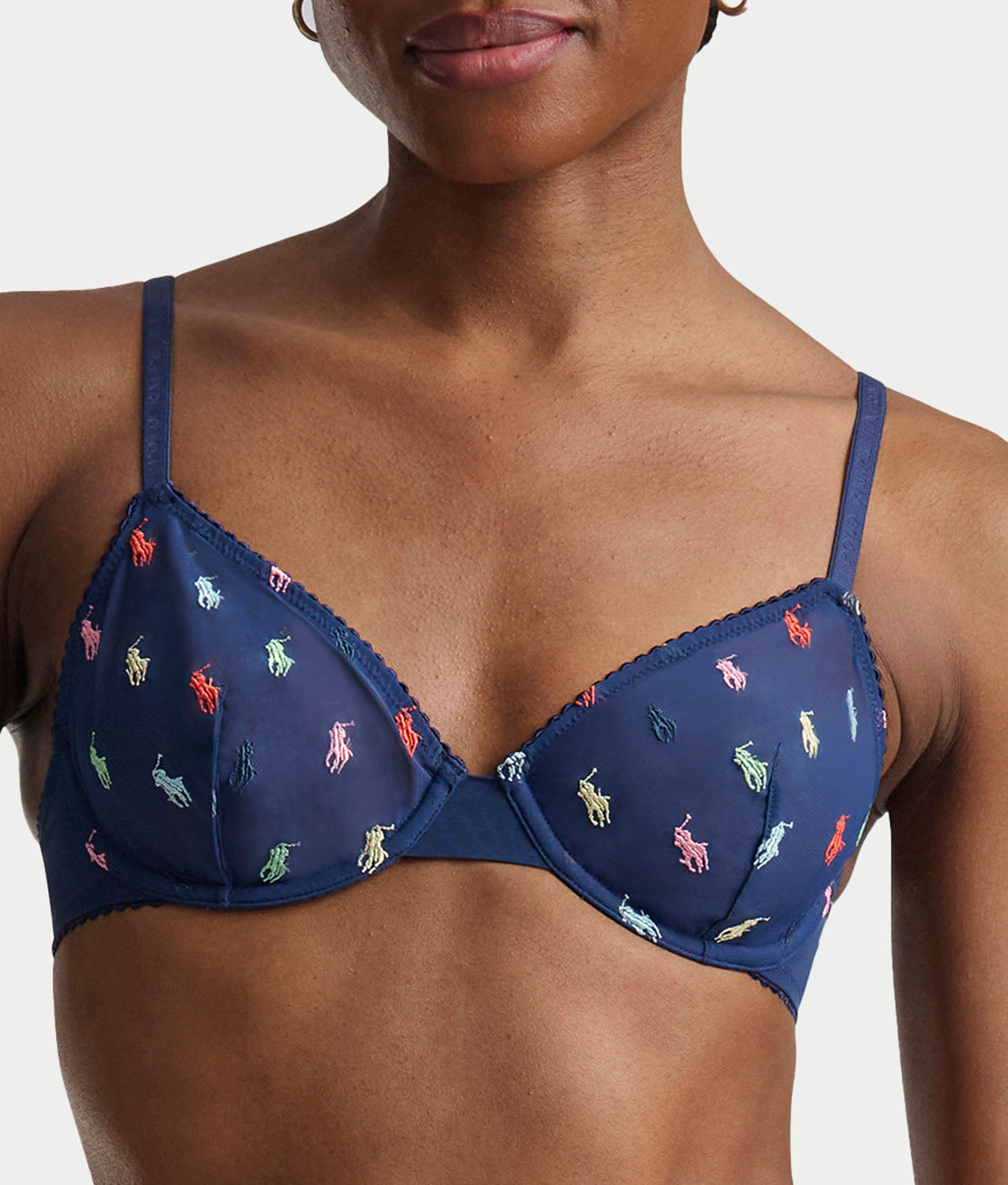  Embroidered Pony Mesh Unlined Demi Bra、mySite、justintrudeaud