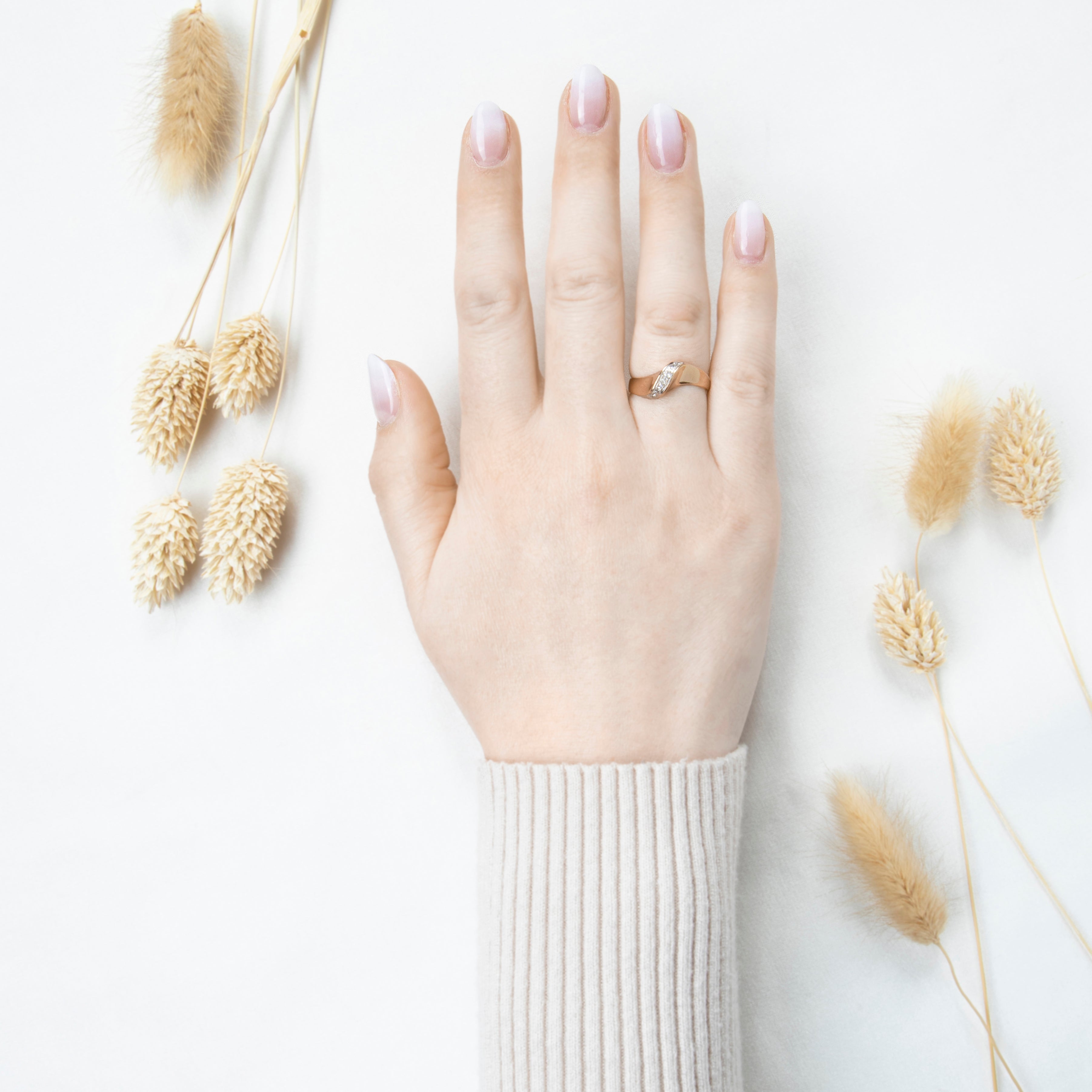 Vintage 14k Yellow Gold Diamond Curved Brilliance Ring 7.25、mySite、hinf8tx79