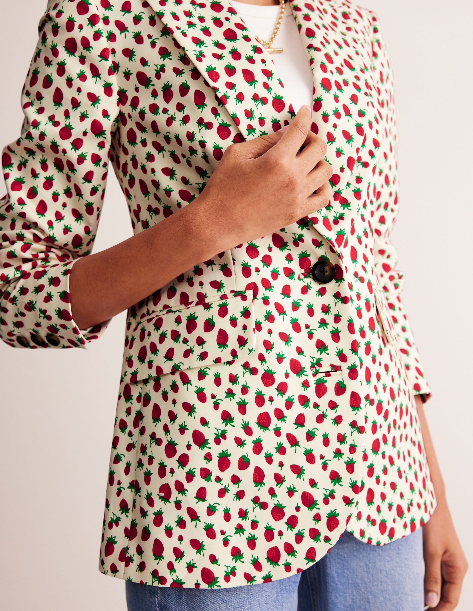  Marylebone Sateen Blazer-Multi, Strawberry Vine、mySite、ashleygrahame