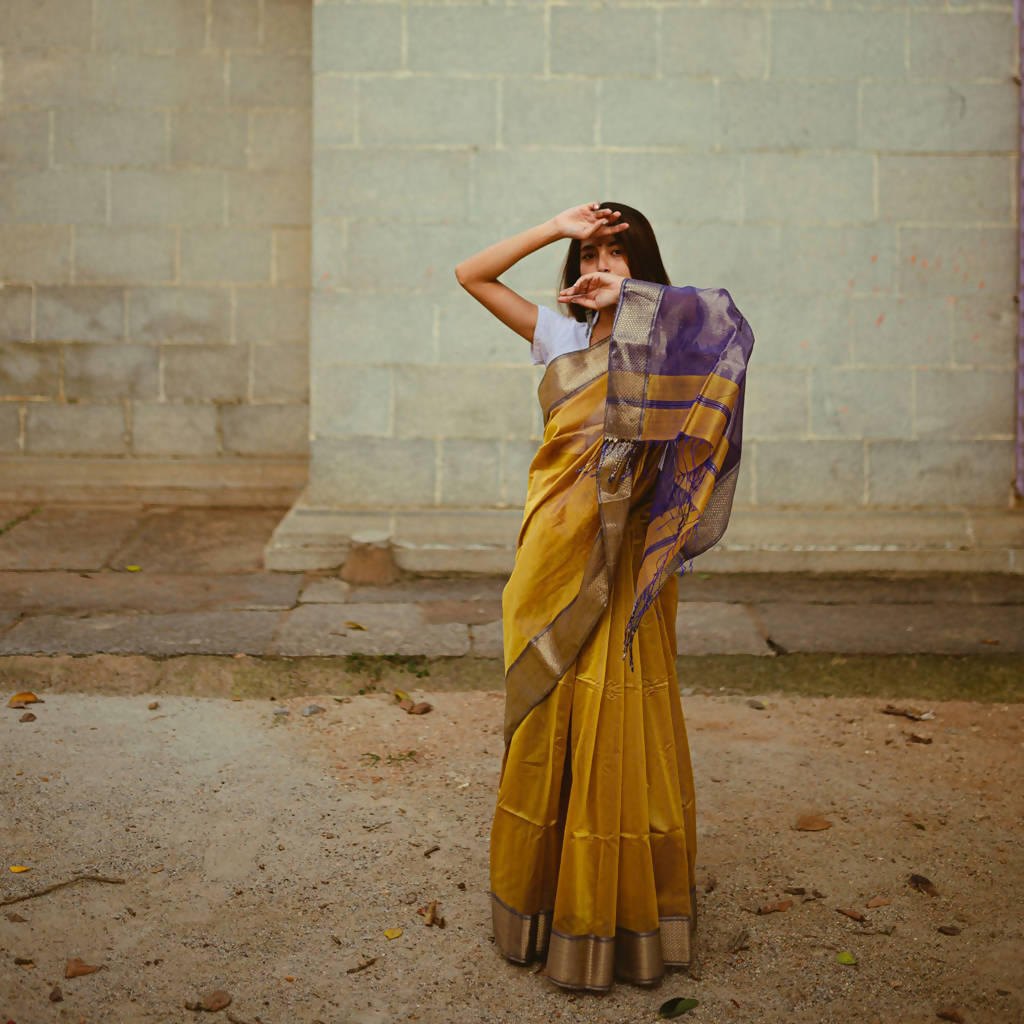 Festive Wear | Maheshwari Cotton Silk Saree | Gold、mySite、camillekostekn