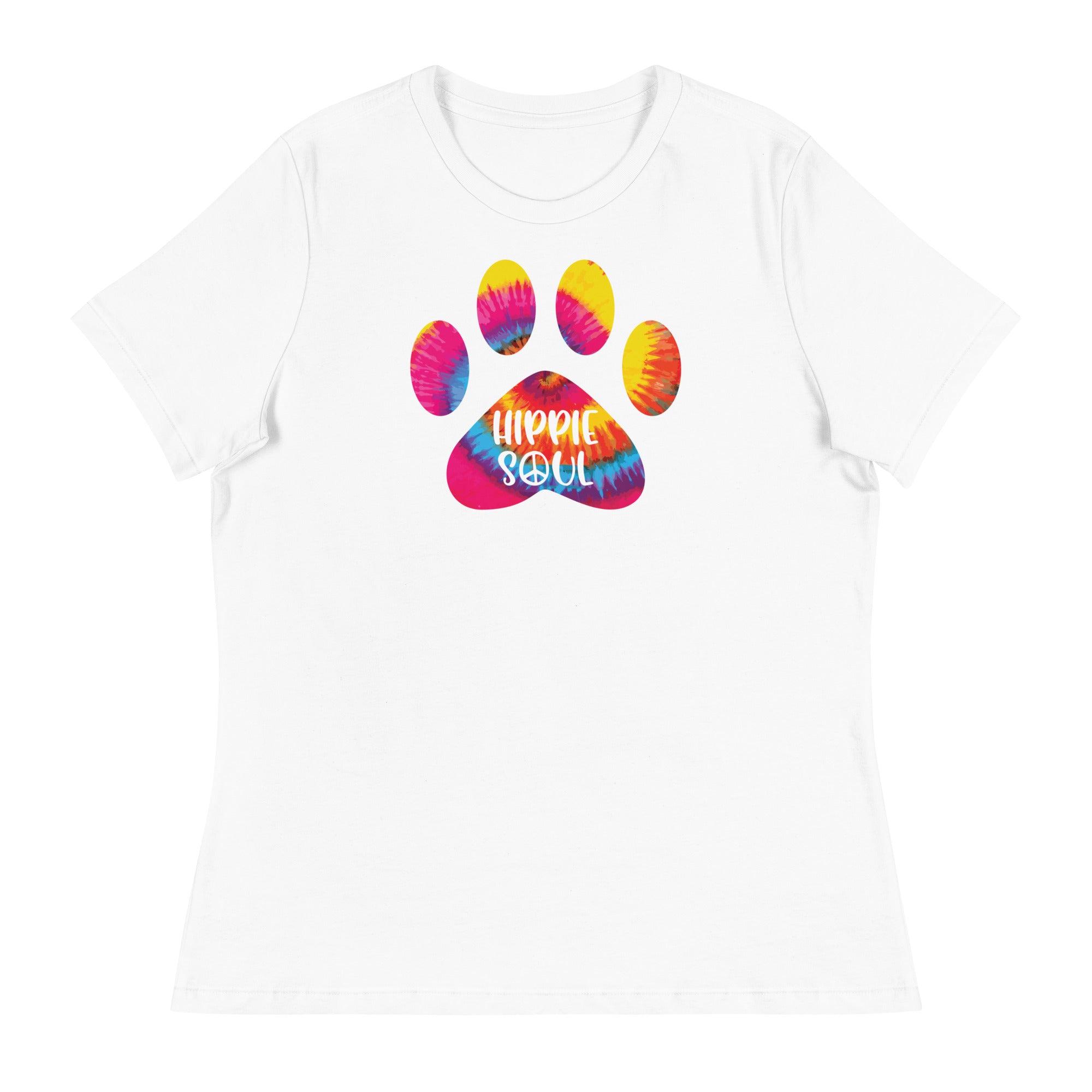 Hippie Soul Paw Print Women's Relaxed T-Shirt、mySite、camillekostekn