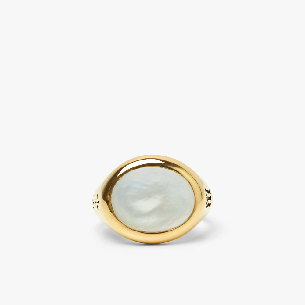  MAPLE Tubby Ring 14K Gold Plated / Mother Of Pearl、mySite、merchandisen