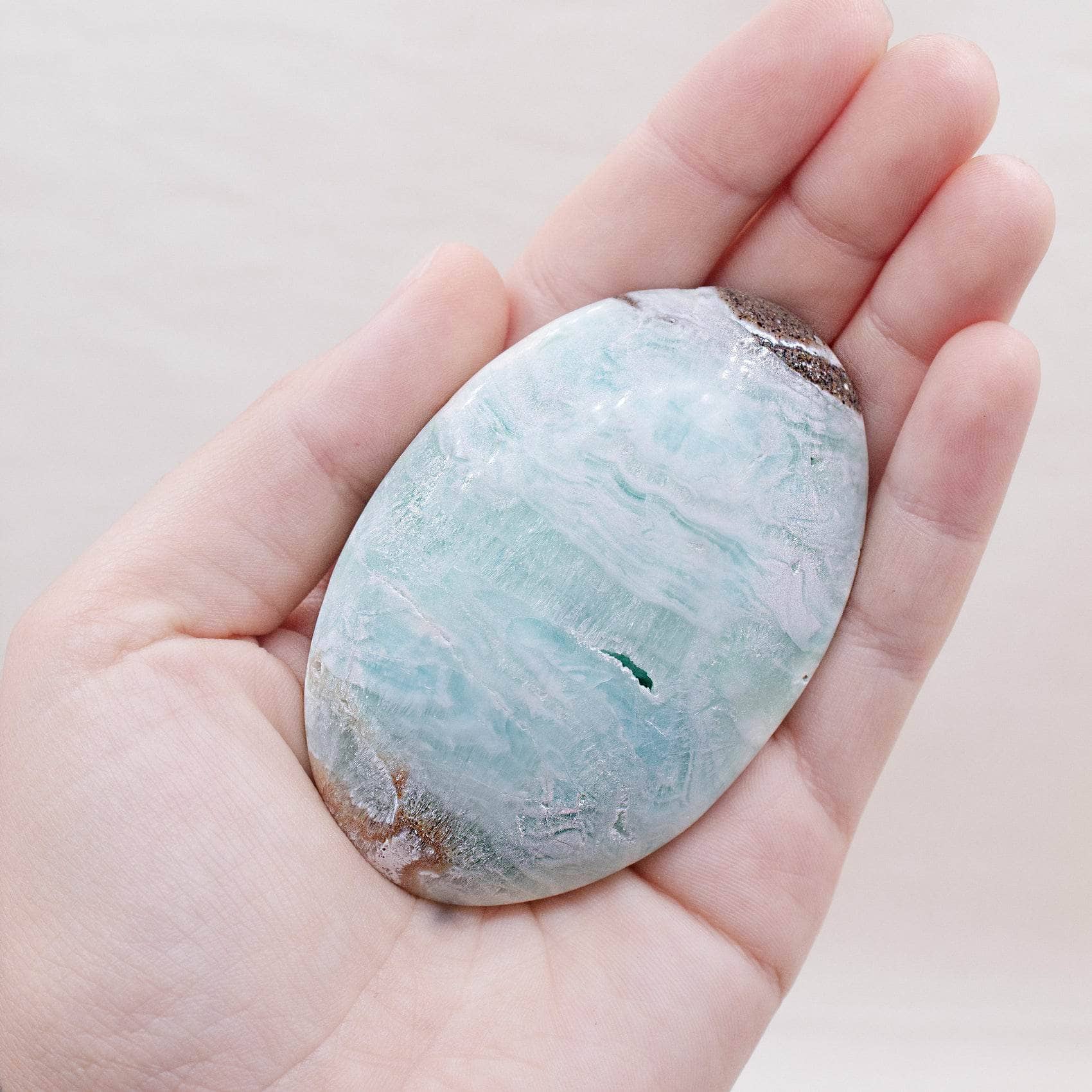 Blue Caribbean Calcite Palm Stones-AAA Premium Quality、mySite、hinf8tx79