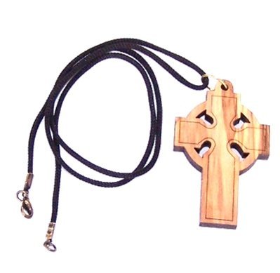  Large Cross celtic Style - olive wood necklace (necklace is 60cm long - 23.5 inches and Cross is 6cm or 2.4 inches)、mySite、elrpsem3k