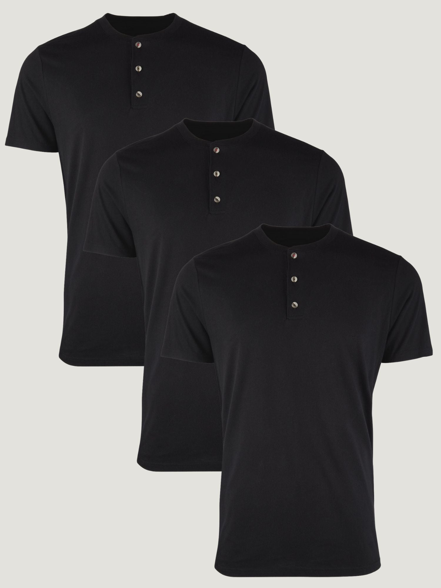  Black Short Sleeve Henley 3-Pack、mySite、ghnorth