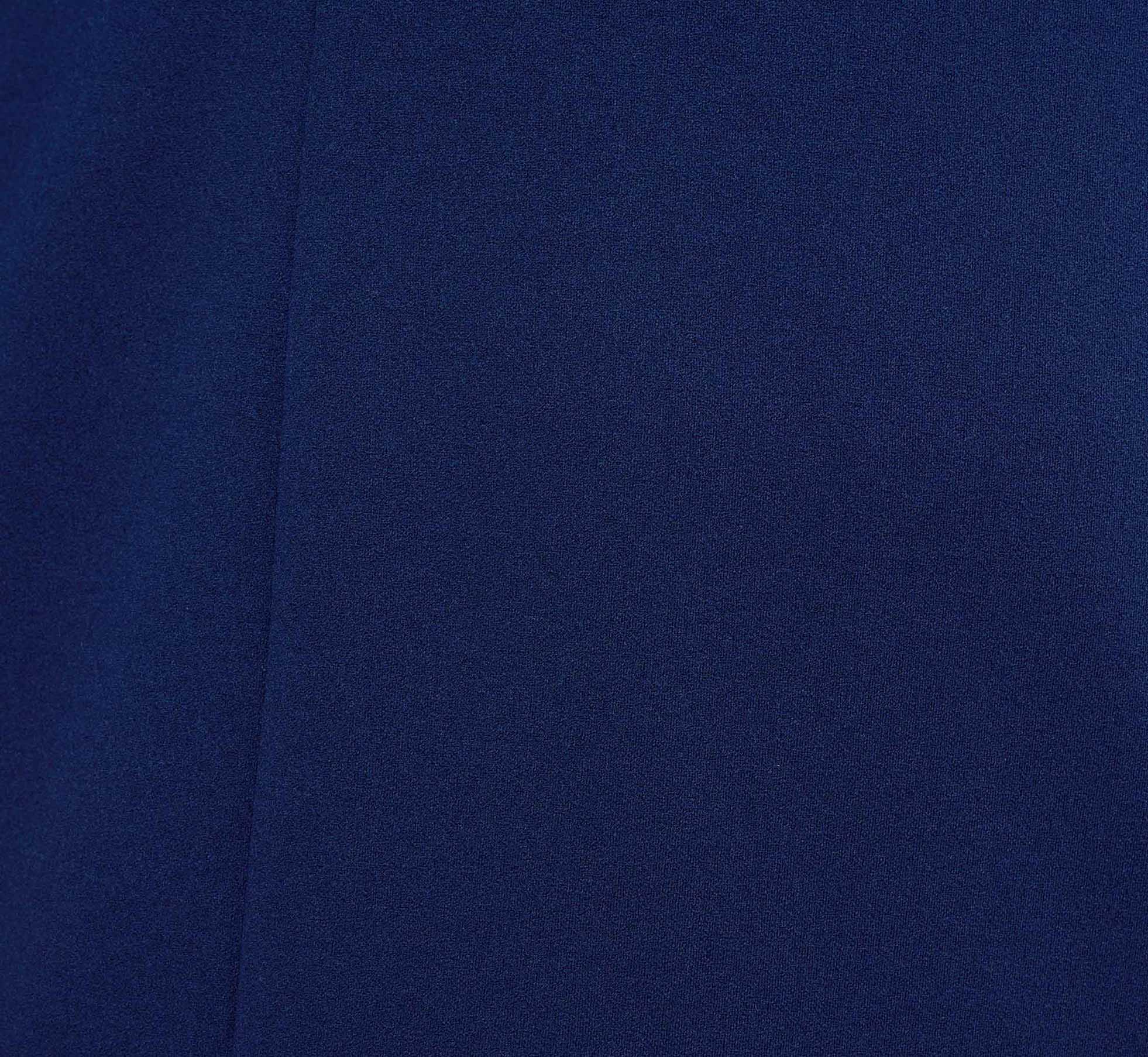 Plus Size Knit Crepe Sheath Dress With Tiered Three Quarter Sleeves In Navy Sateen、mySite、solidvoid