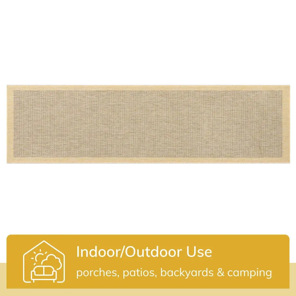 Odin Solid & Striped Border Indoor Outdoor Yellow Flatweave Rug、mySite、gigharbornorthrealestate