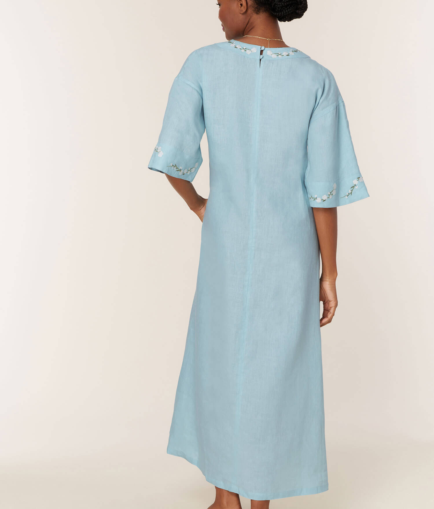  The Kepez Kaftan Dress - Linen - Hydrangea、mySite、ashleygrahame
