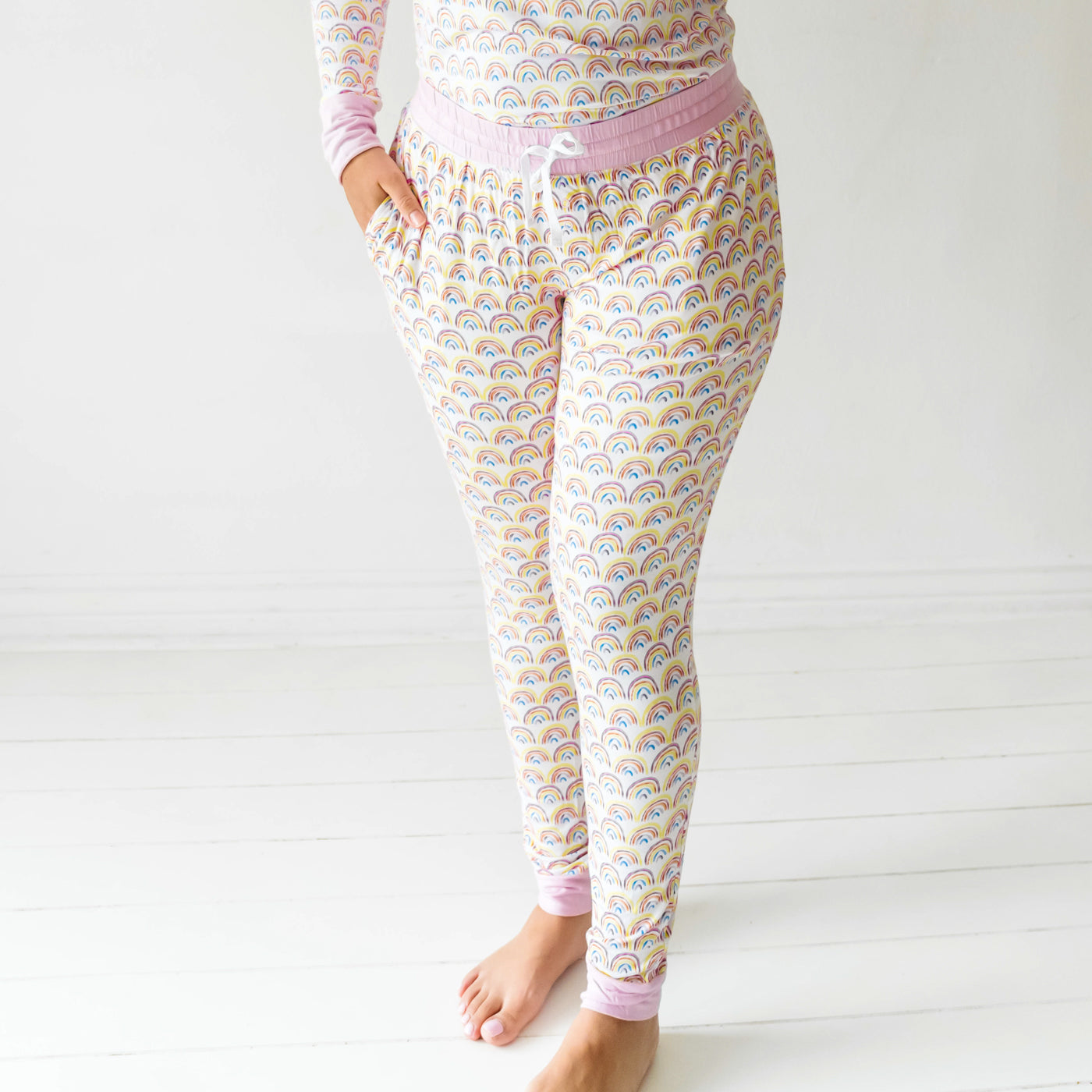 Pastel Rainbows Women's Pajama Pants、mySite、g9winljtr