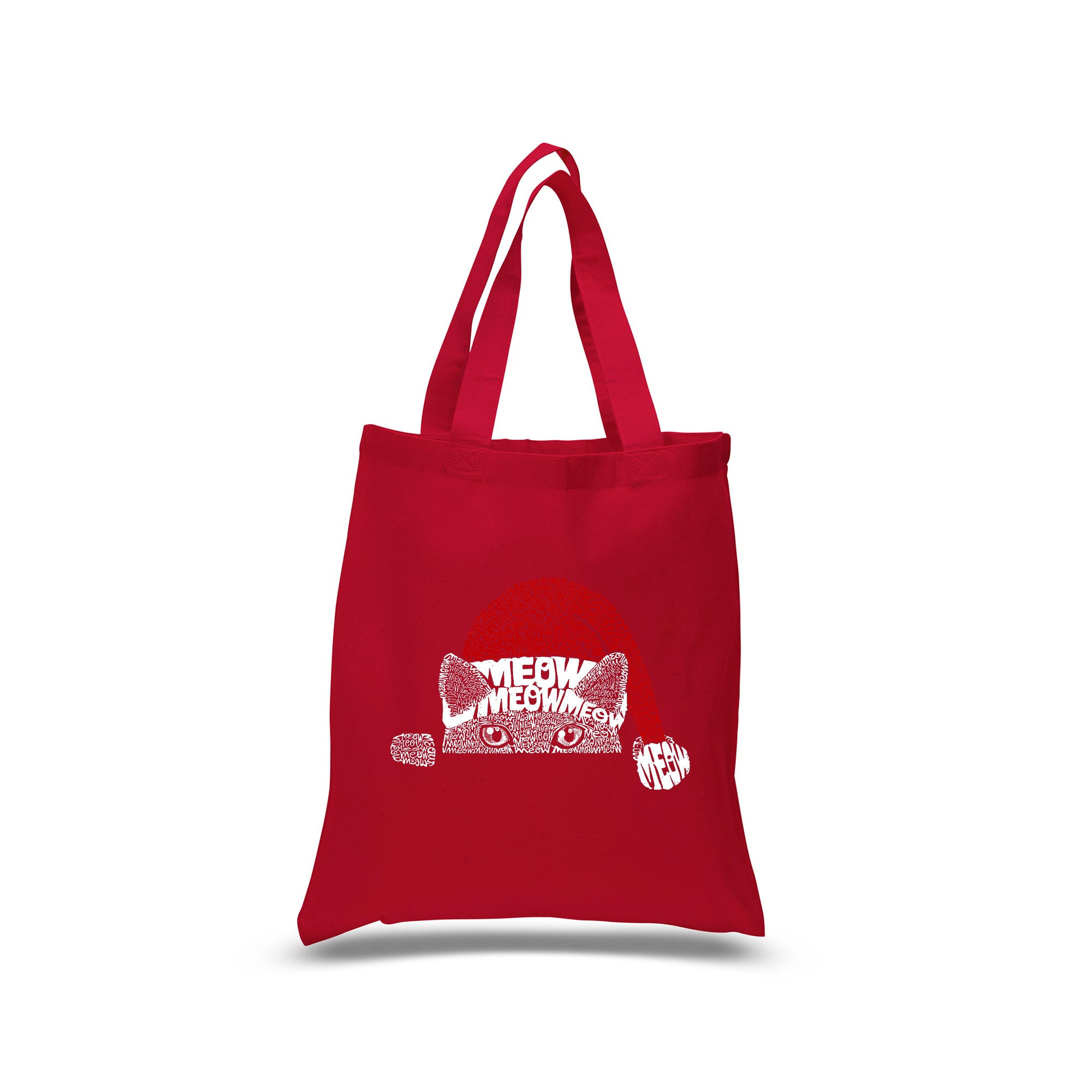 Christmas Peeking Cat - Small Word Art Tote Bag、mySite、camillekostekn