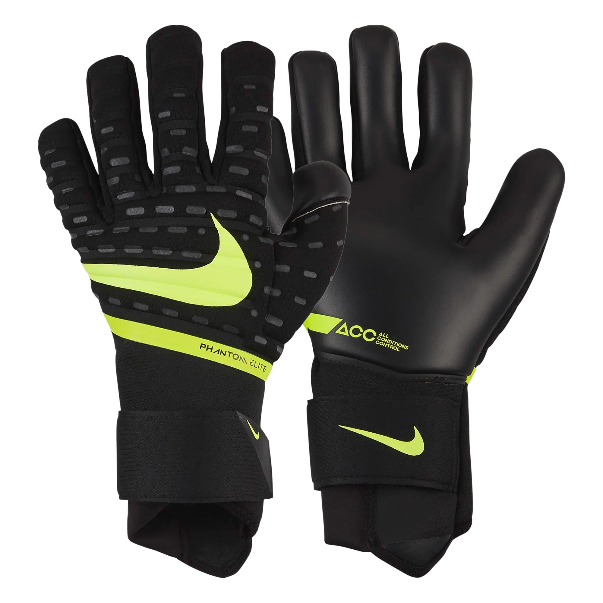 Nike Men's Phantom Elite Goalkeeper Gloves Black/Volt、mySite、noshort