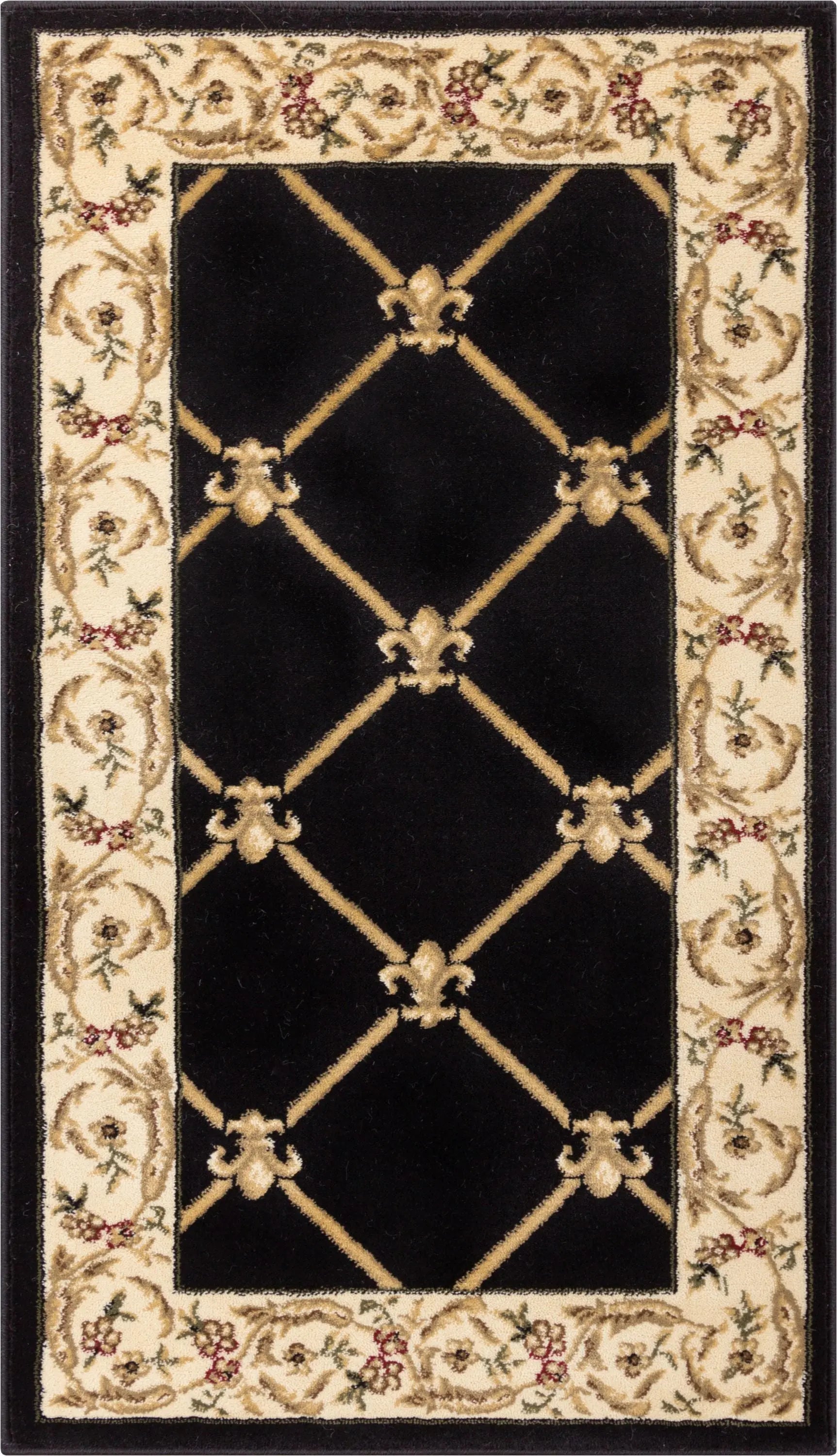 Fleur De Lis Black Formal Rug、mySite、gigharbornorthrealestate