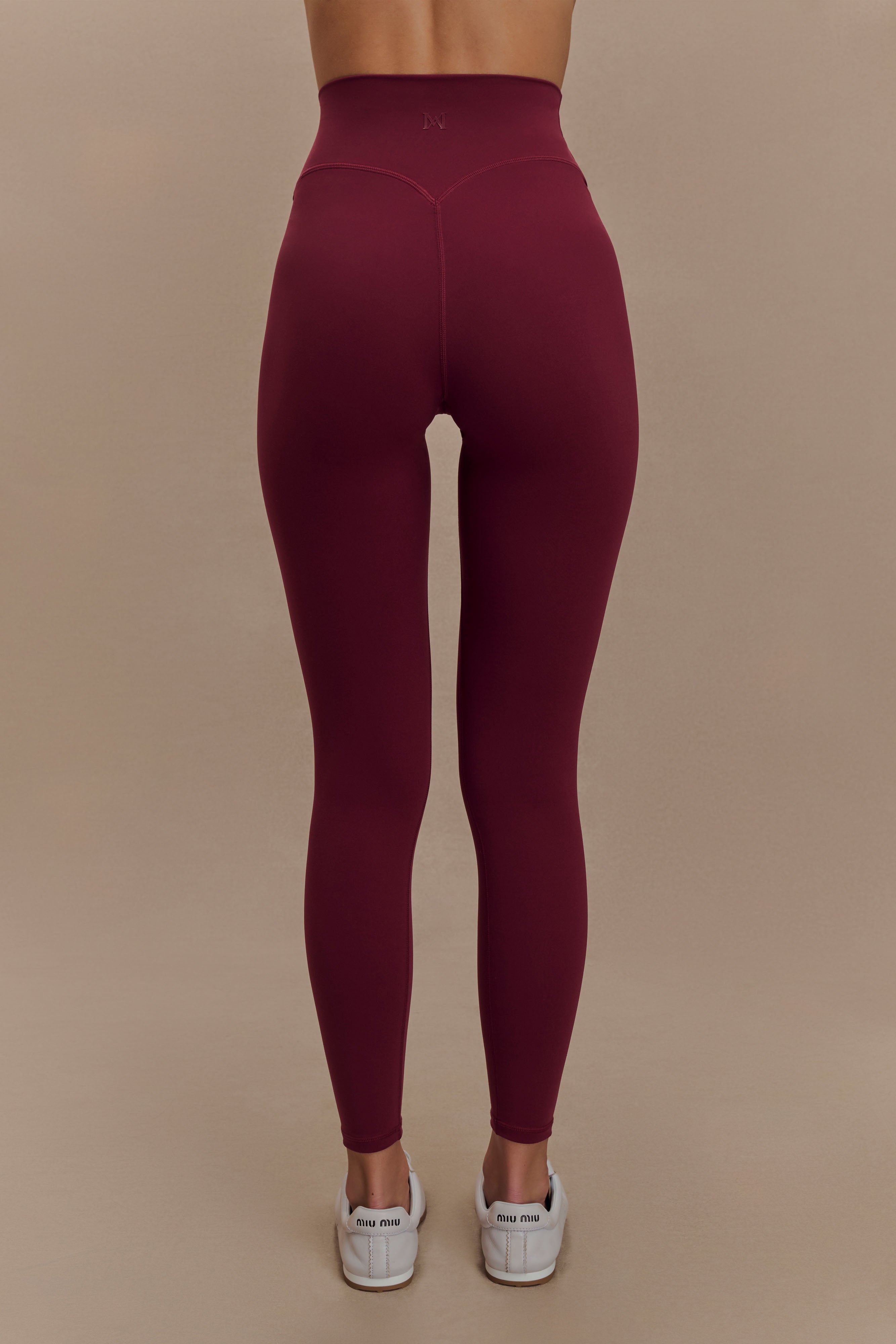 Callie Active Leggings - Burgundy、mySite、solidvoid