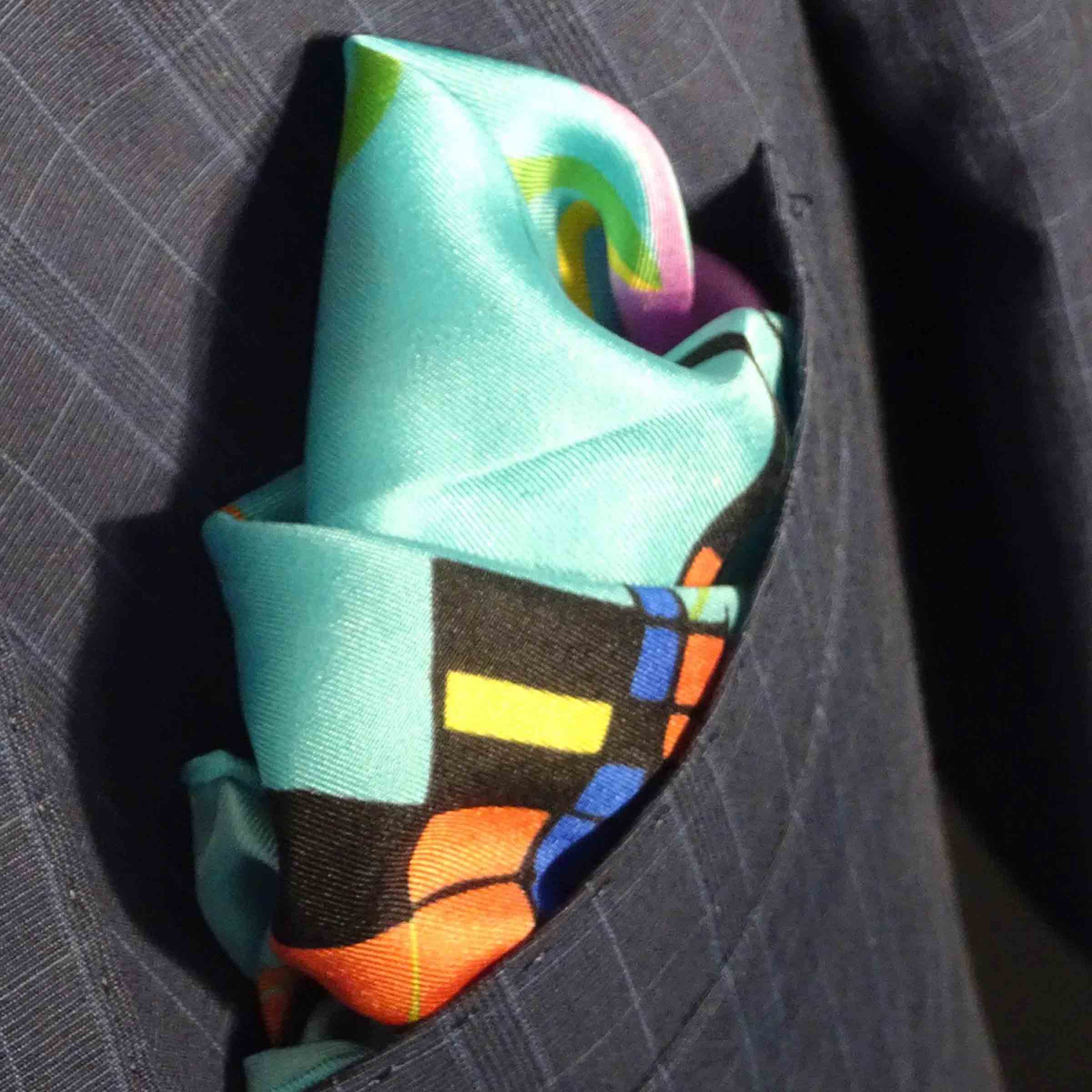 Silk Twill Pocket Square METROPOLITAN GEOMETRIES by Orequo、mySite、neckold