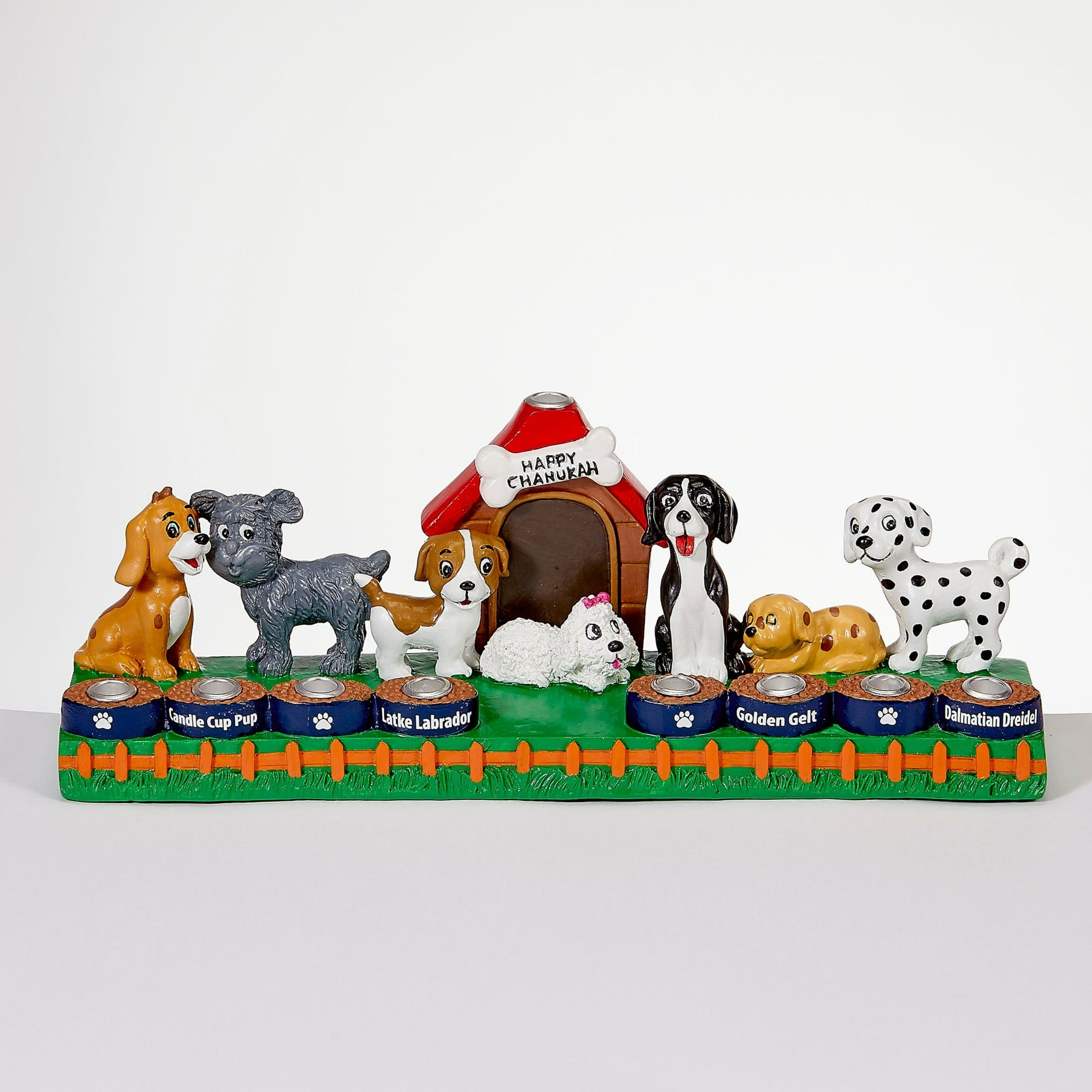 Dog Lovers Hand-Painted Resin Menorah、mySite、topwebapps
