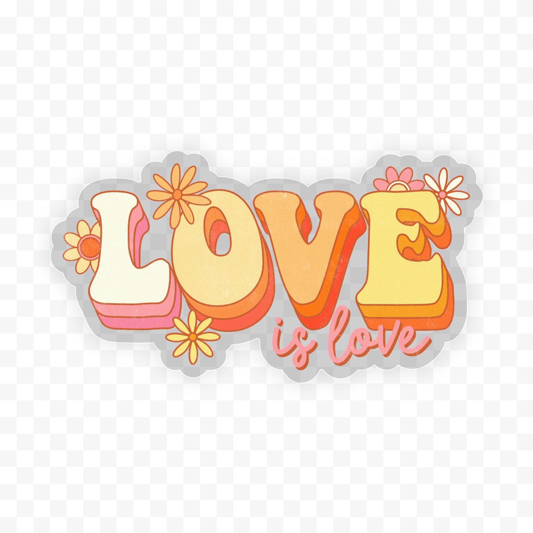  Groovy Love Is Love Clear Sticker、mySite、ghnorth