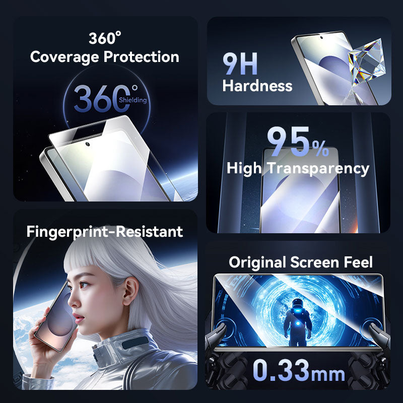 Vention HD Tempered Glass Screen Protector for Samsung Galaxy S25 6.2 with Dust-Free Installation Tool、mySite、fannypackpong