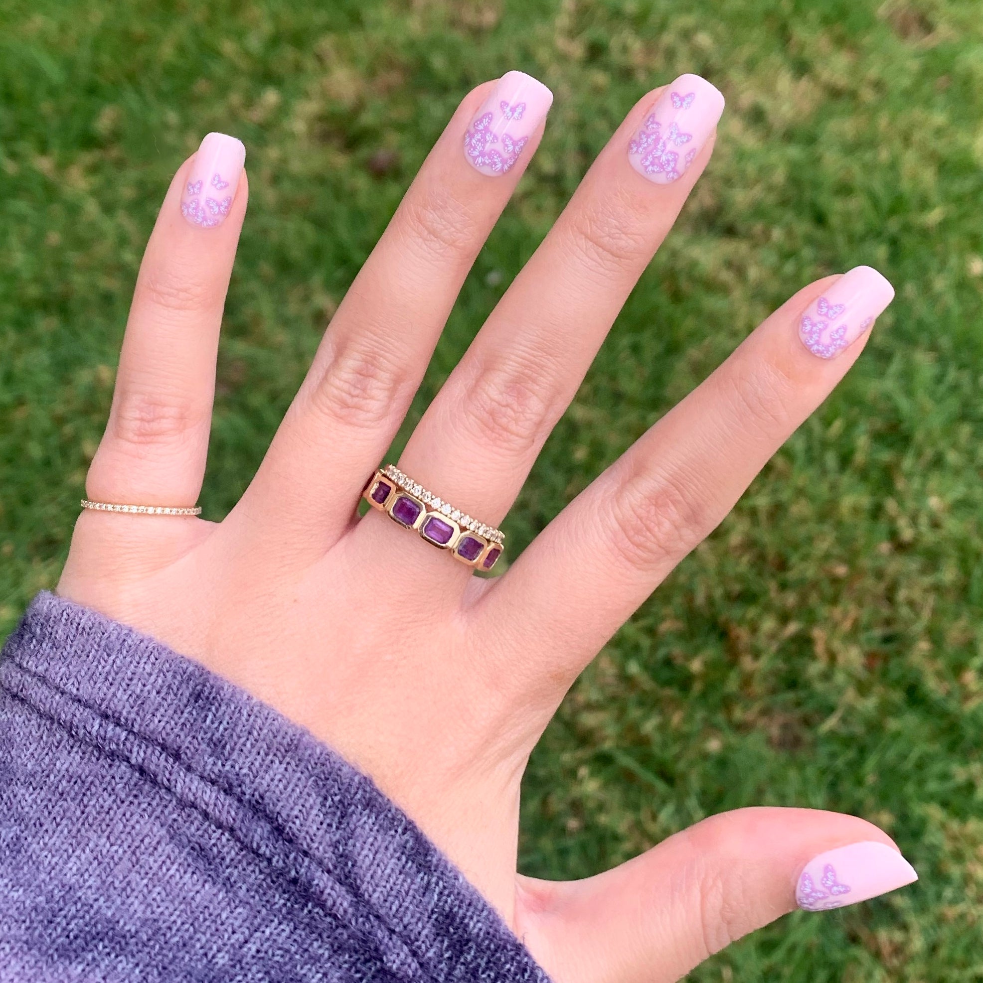 Butterfly Ombre - Press-On | Short | Squoval、mySite、solidvoid