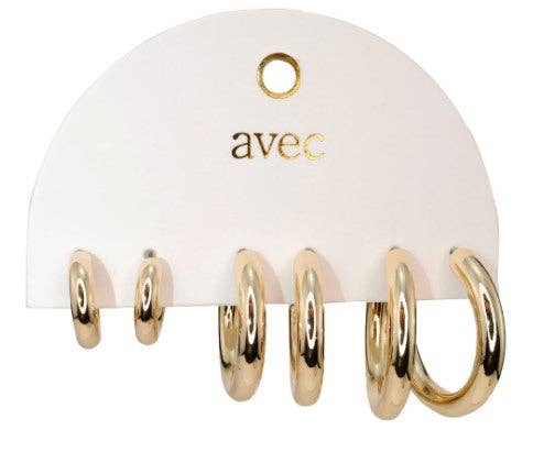 Melissa’s Set of 3 Gold Hoop Earrings、mySite、garagedoors4me