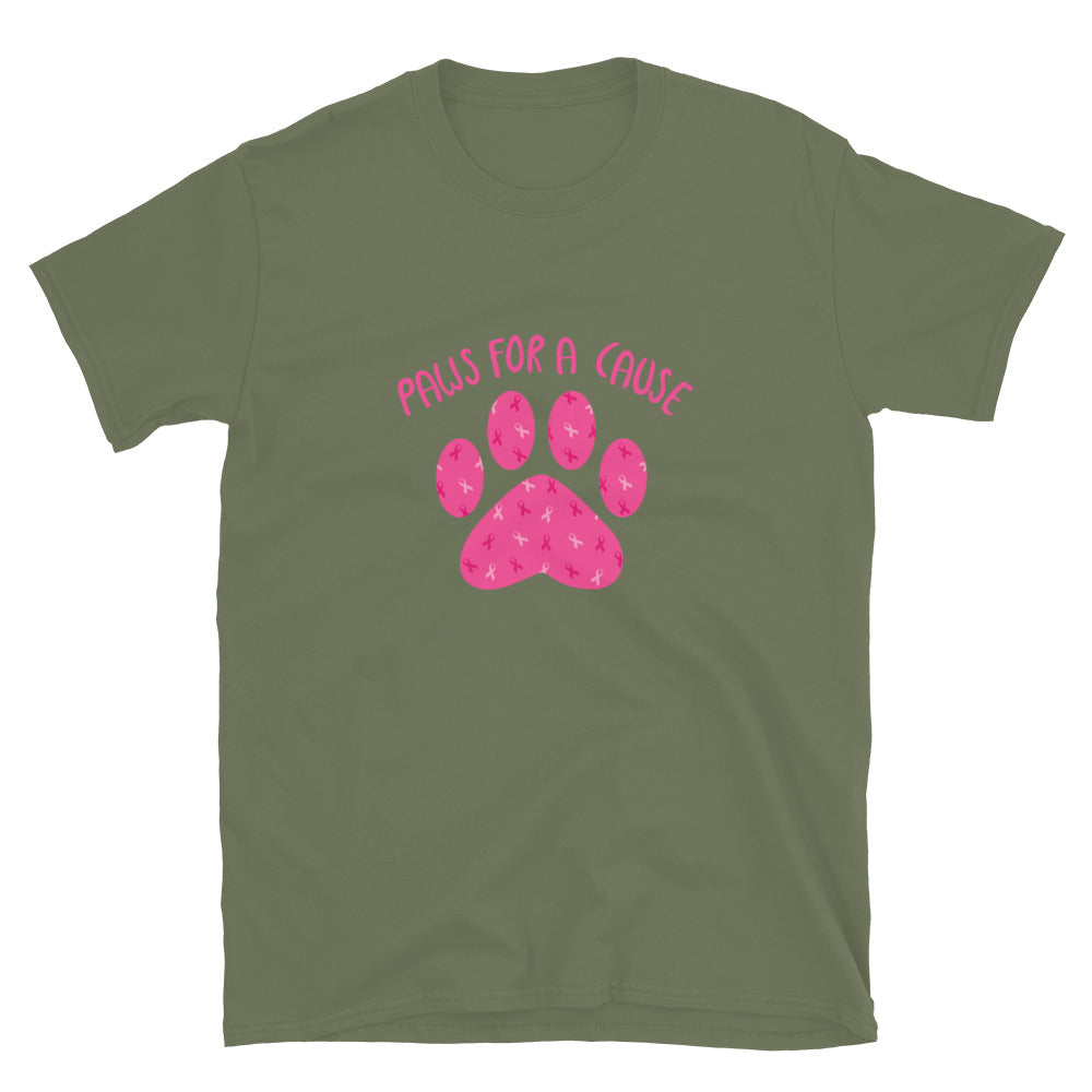 Paws For A Cause Pink Ribbon Paw Print T-Shirt、mySite、camillekostekn