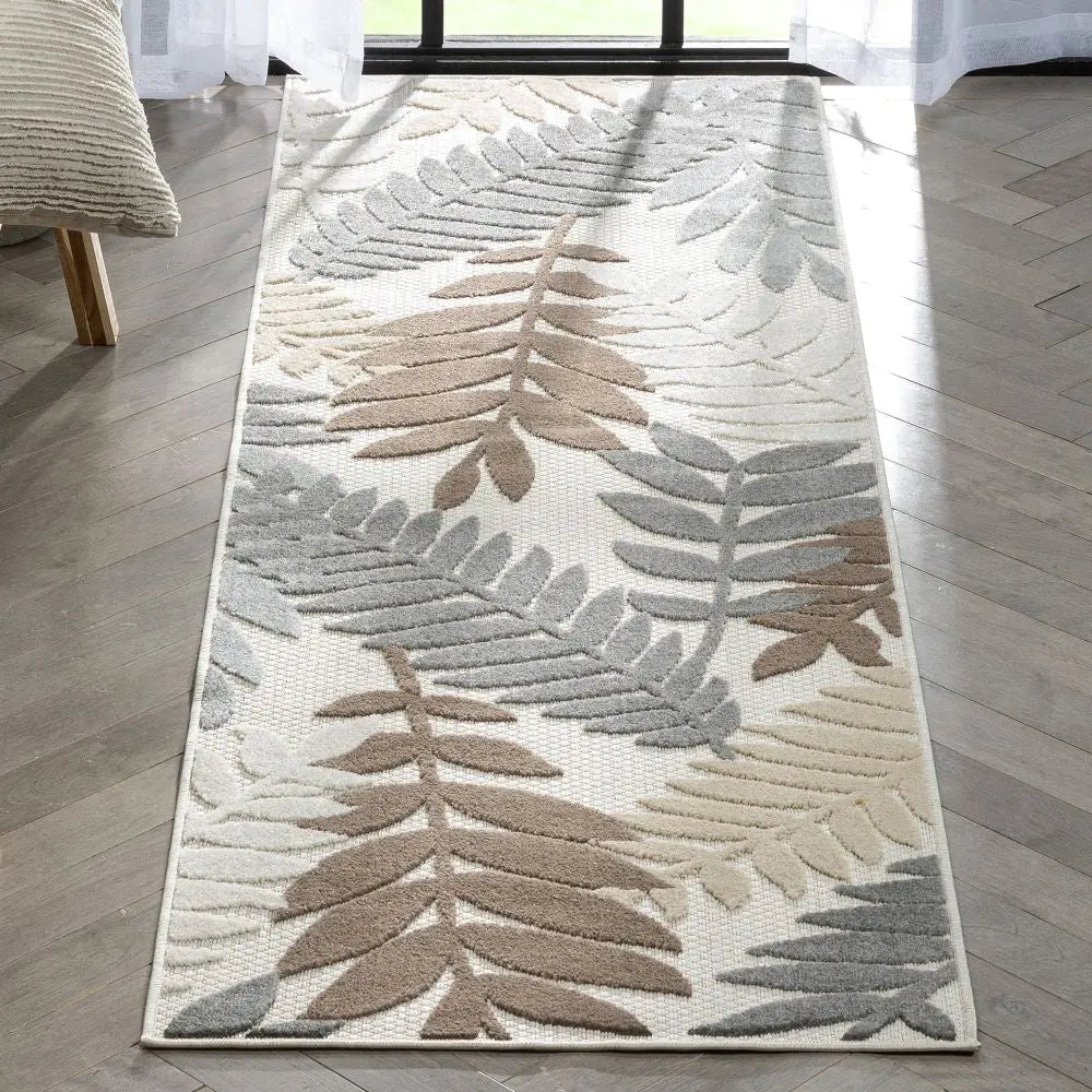 Mariah Modern Floral Indoor/Outdoor Ivory High-Low Rug、mySite、gigharbornorthrealestate
