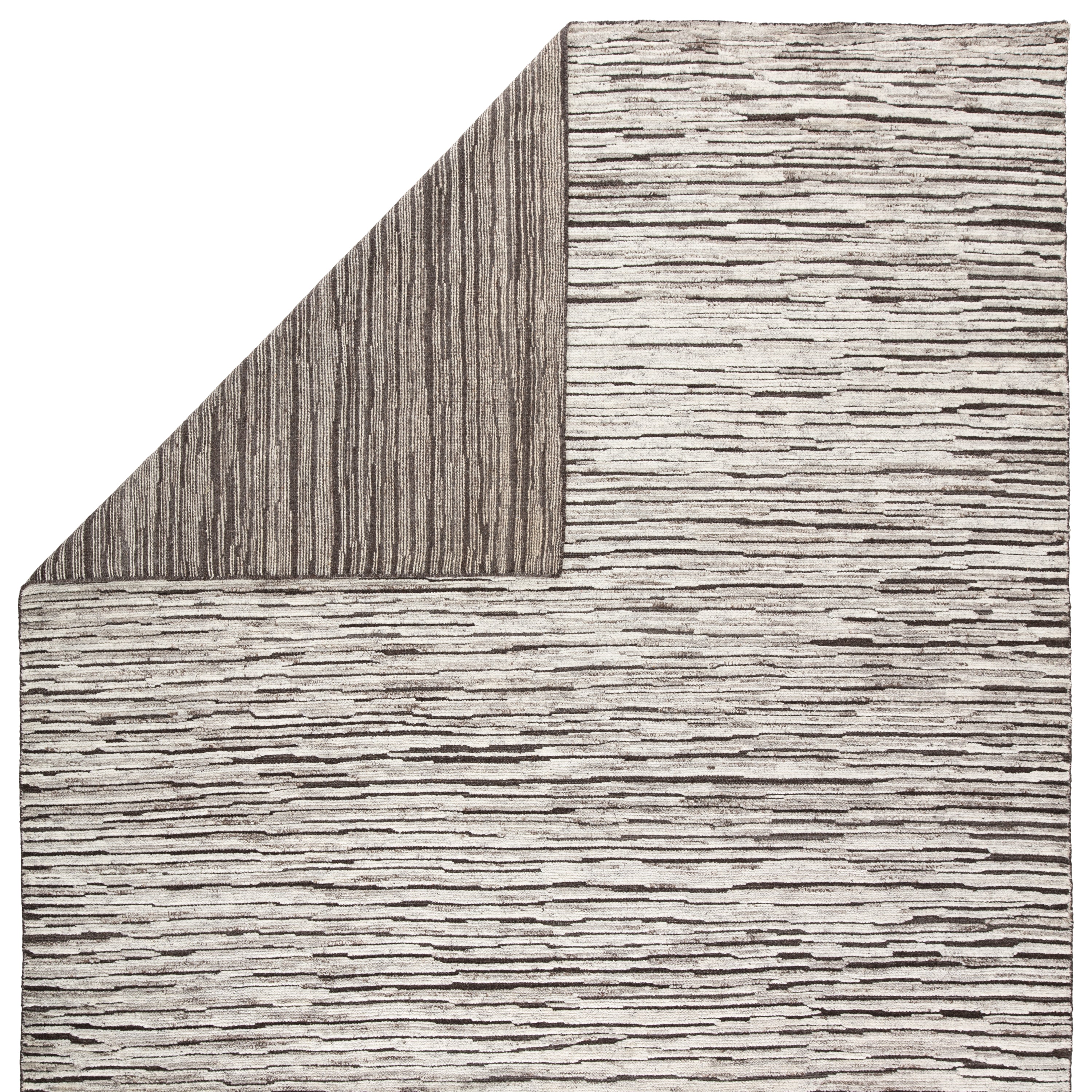 Ramsay Hand-Knotted Striped Dark Gray Ivory Area Rug、mySite、gigharbornorthrealestate
