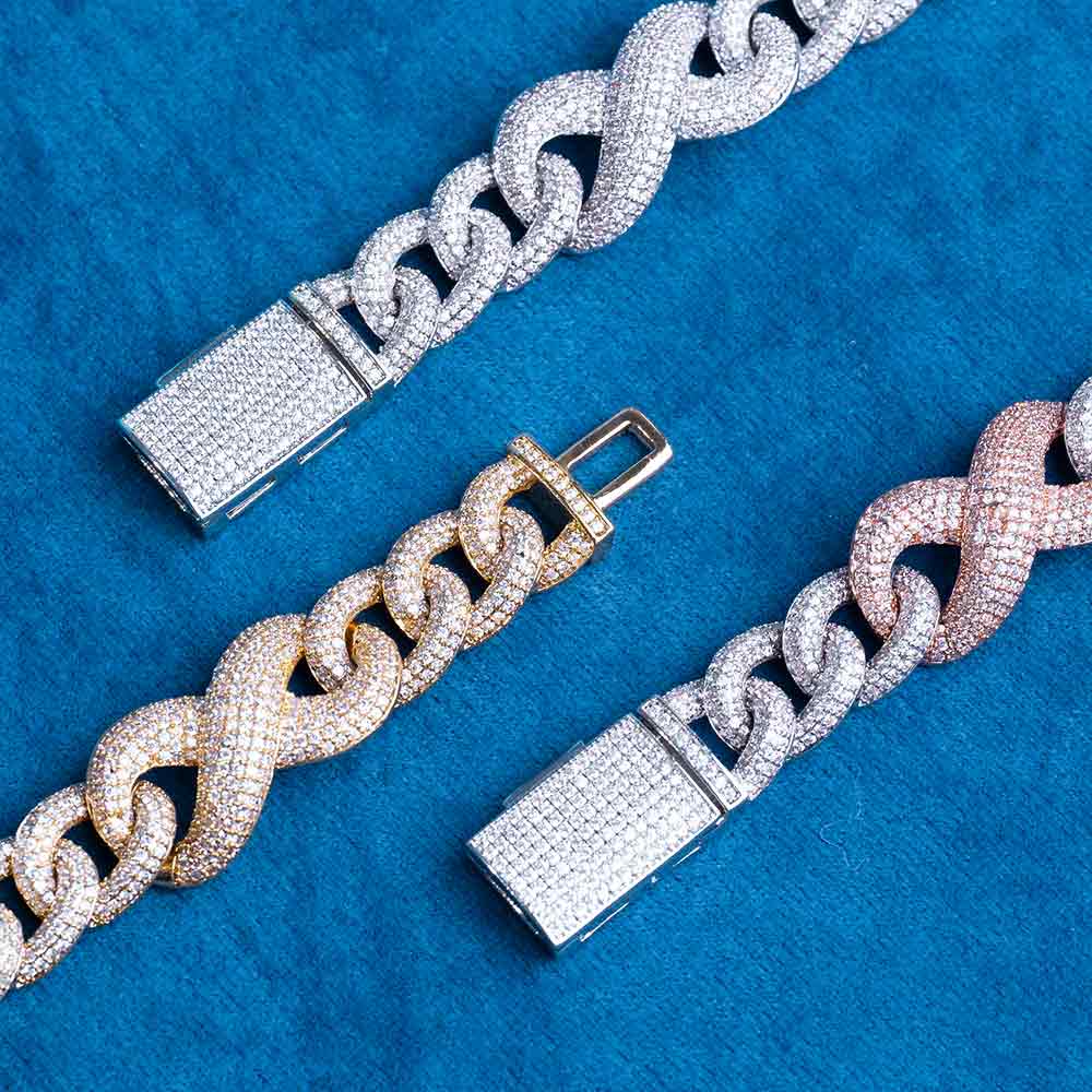 20MM Moissanite Infinity Link Bracelet 14K Gold、mySite、hinf8tx79