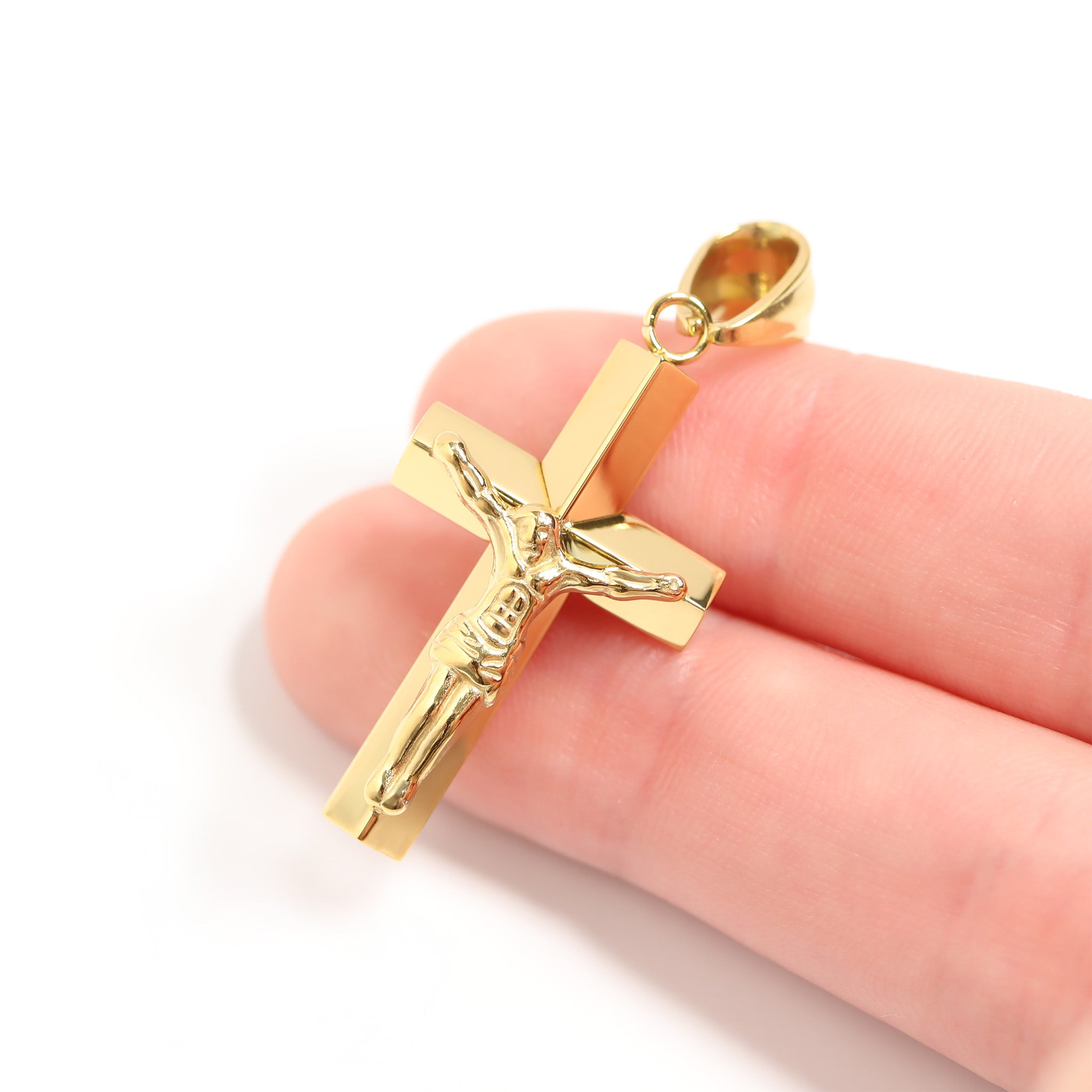 18K Gold PVD Stainless Steel Crucifix Cross Pendant / PDL9017、mySite、dreamappss