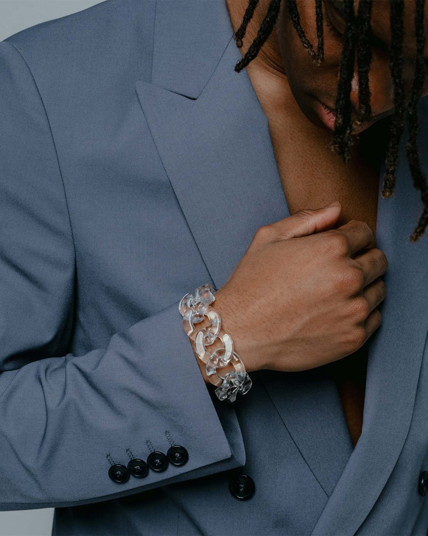 Vitaly Unisex Static Bracelet Clear/Stainless Steel、mySite、zt4zffjzw