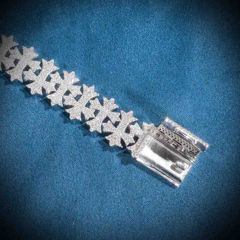 Moissanite Cross Link Bracelet 14K Gold (All Sizes)、mySite、hinf8tx79