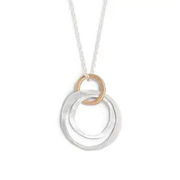 Flow Linked Circle Drop Gold and Silver Earrings、mySite、g9winljtr
