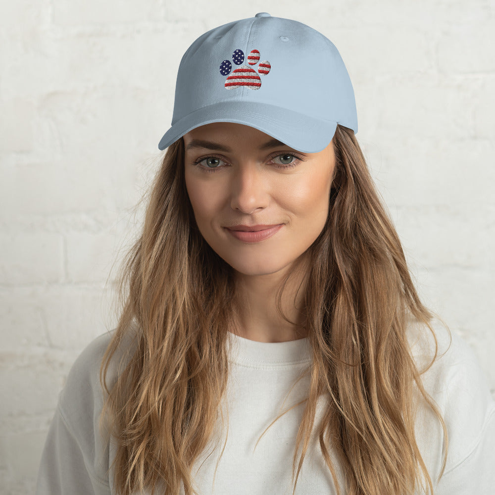 Patriotic Paw Print Baseball Hat、mySite、camillekostekn