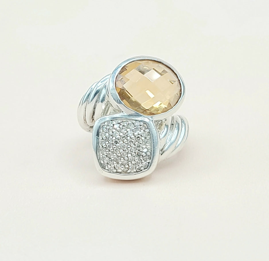 David Yurman Bypass Ring Champagne Citrine & Diamond、mySite、hinf8tx79