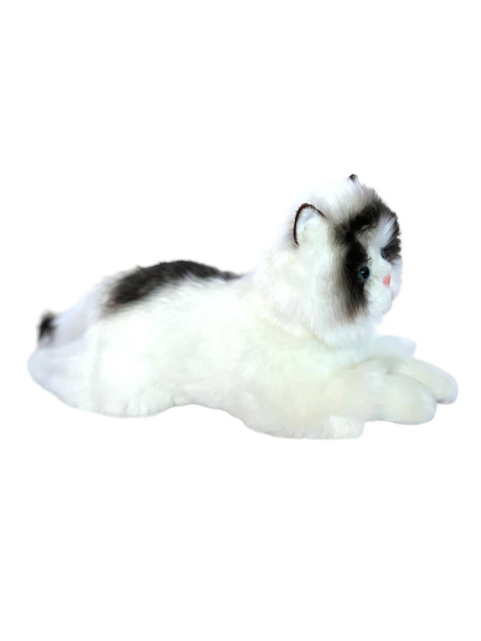 Ragdoll Cat Fluffy White & Black Kitten Stuffed Animal by Auswella 16 Plush- Laying、mySite、g9winljtr