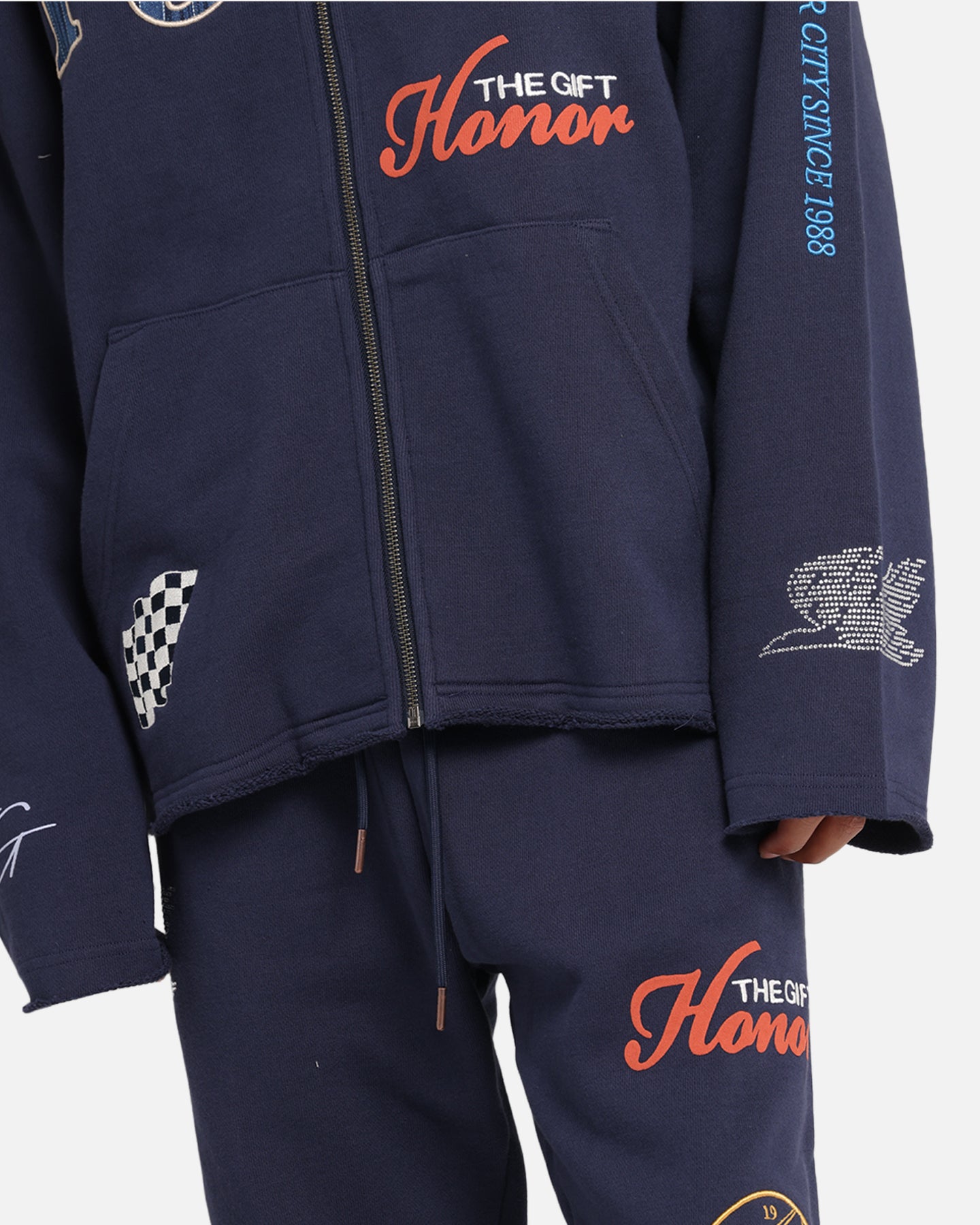 Honor The Gift 1988 Full Zip Hoodie Navy、mySite、zt4zffjzw