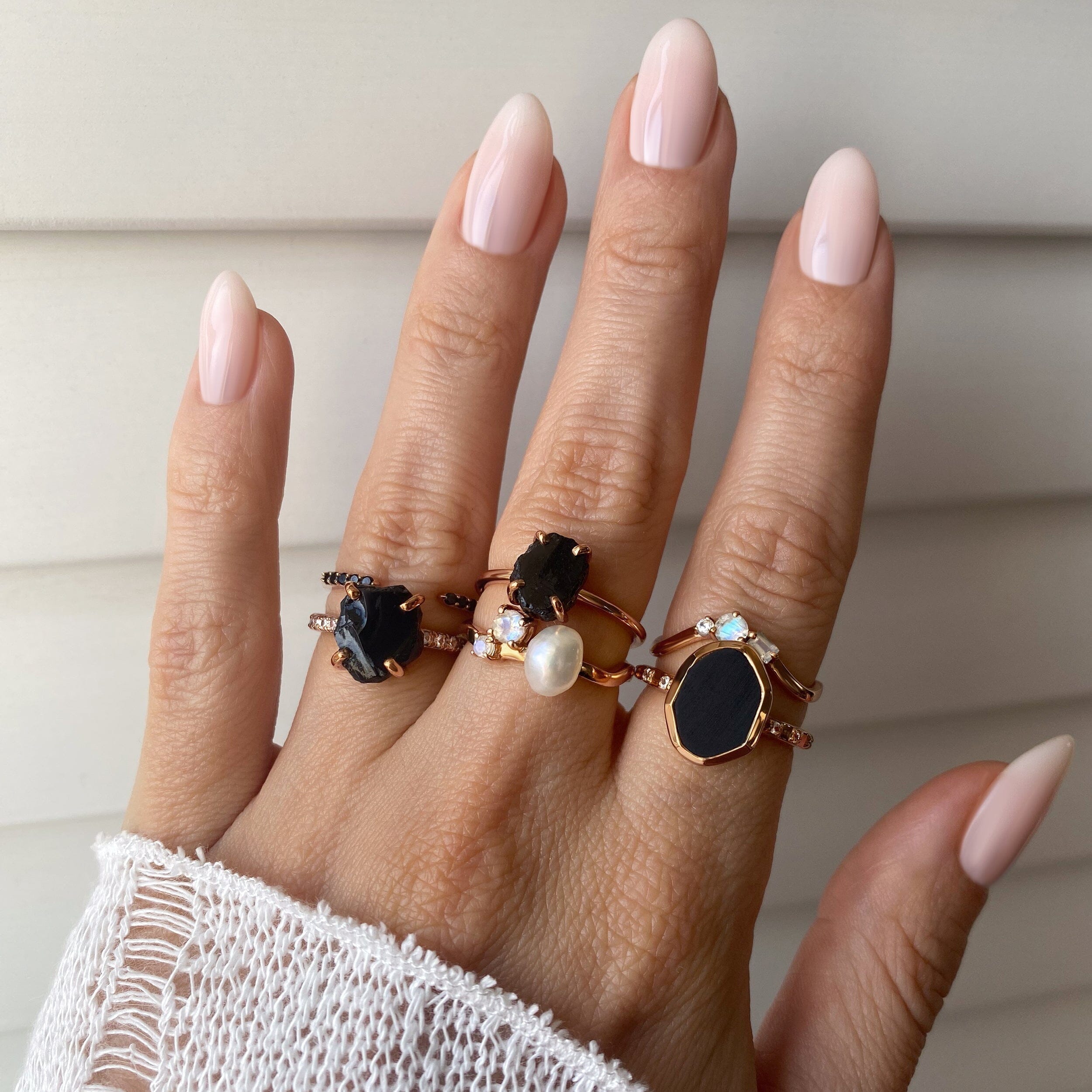 Raw Crystal Ring - Ritzy Black Obsidian、mySite、hinf8tx79