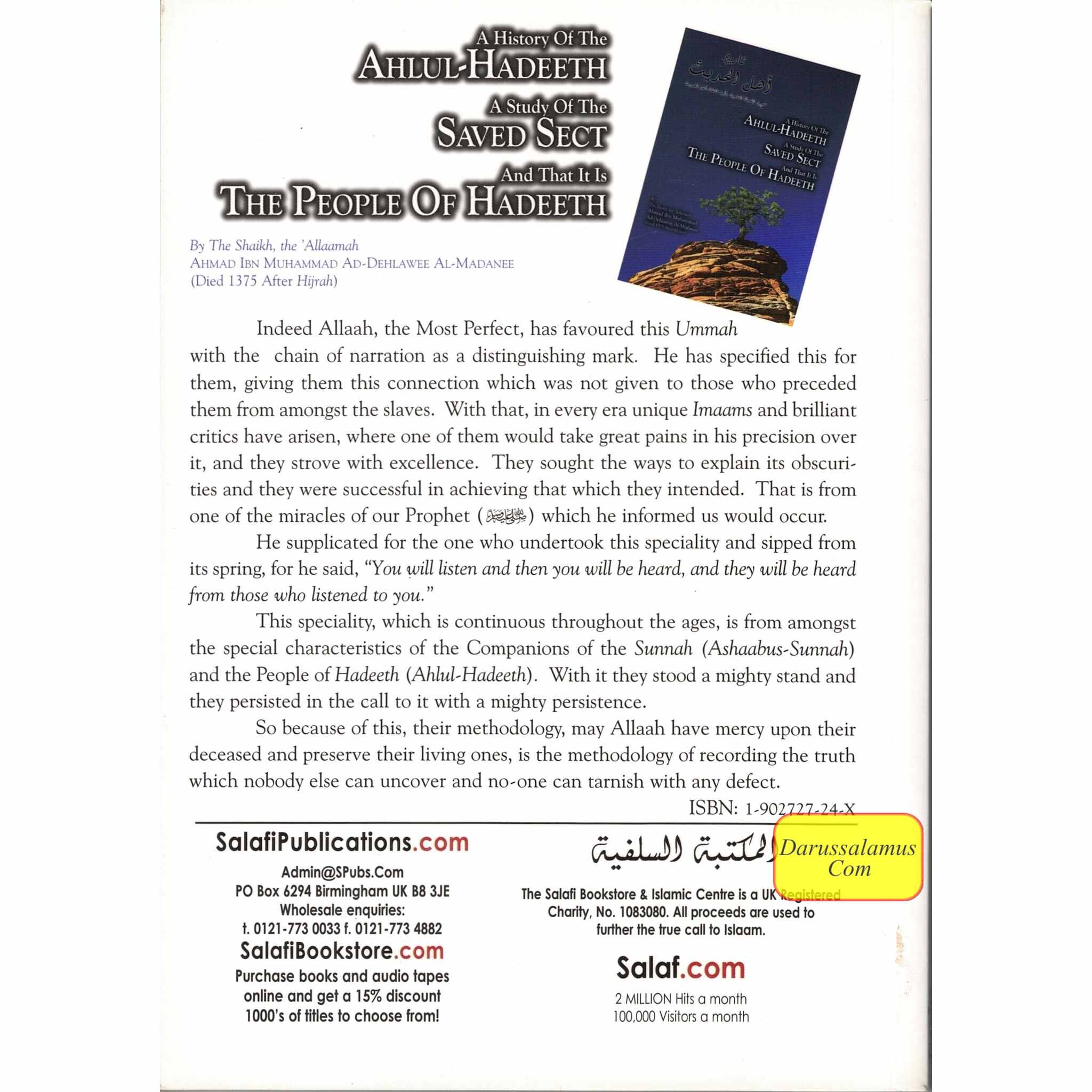 A History Of The Ahlul-Hadeeth A Study Of The Saved Sect And That It Is The People Of Hadeeth By Shaikh Ahmad Ibn Muhmmad、mySite、topwebapps