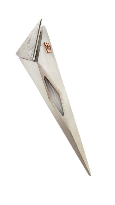  Raised Top Mezuzah with Window, Patchwork Pattern by Joy Stember、mySite、elrpsem3k