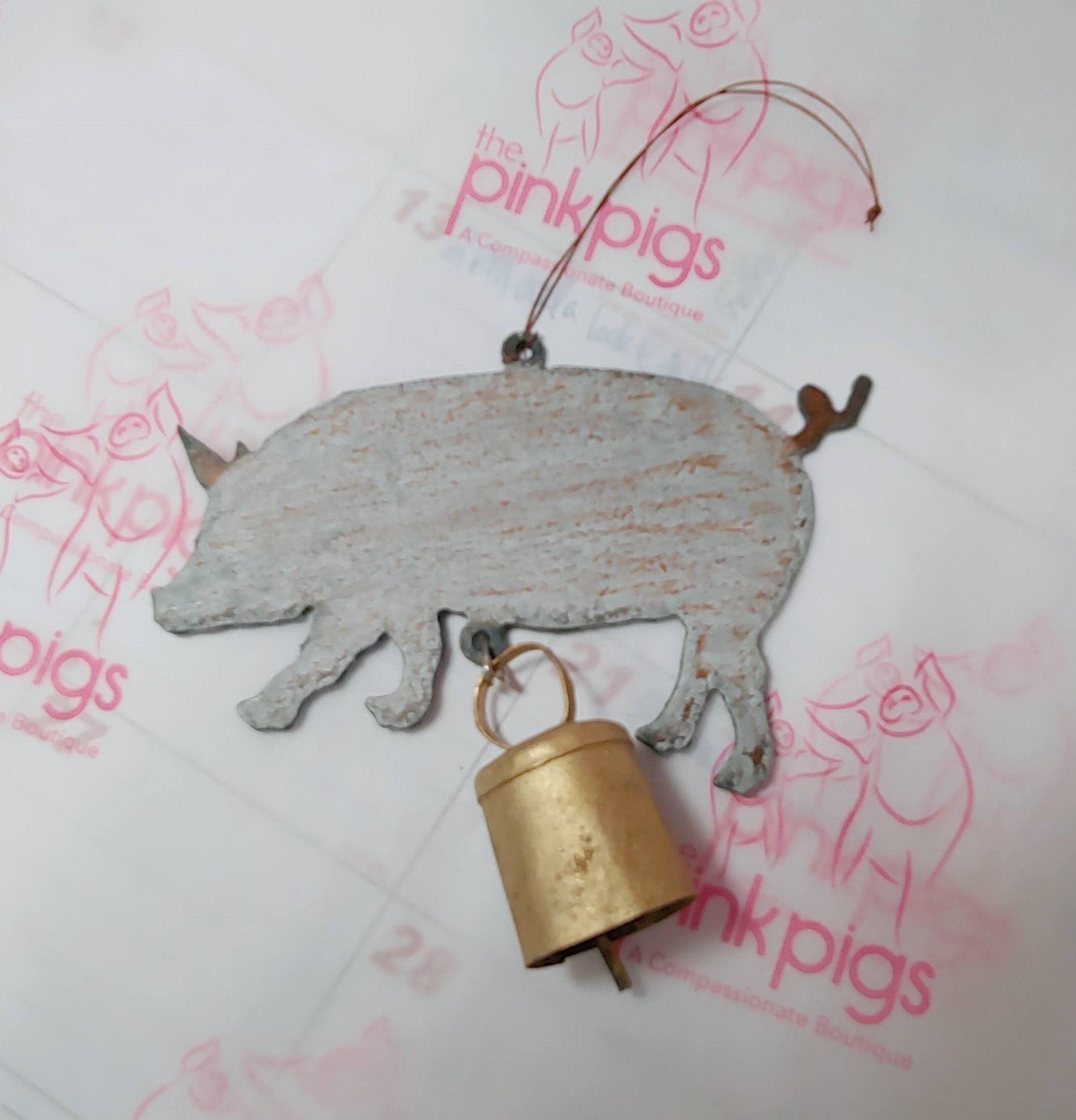 Metal Pig Bell Chimes Handmade in the USA *、mySite、g9winljtr