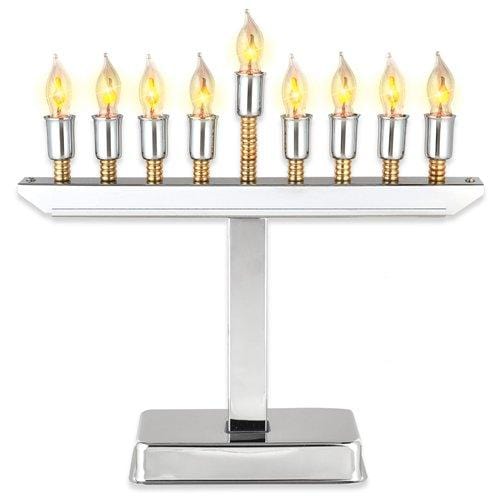 Highly Polished Chrome Plated Electric Menorah With Gold Accents、mySite、topwebapps