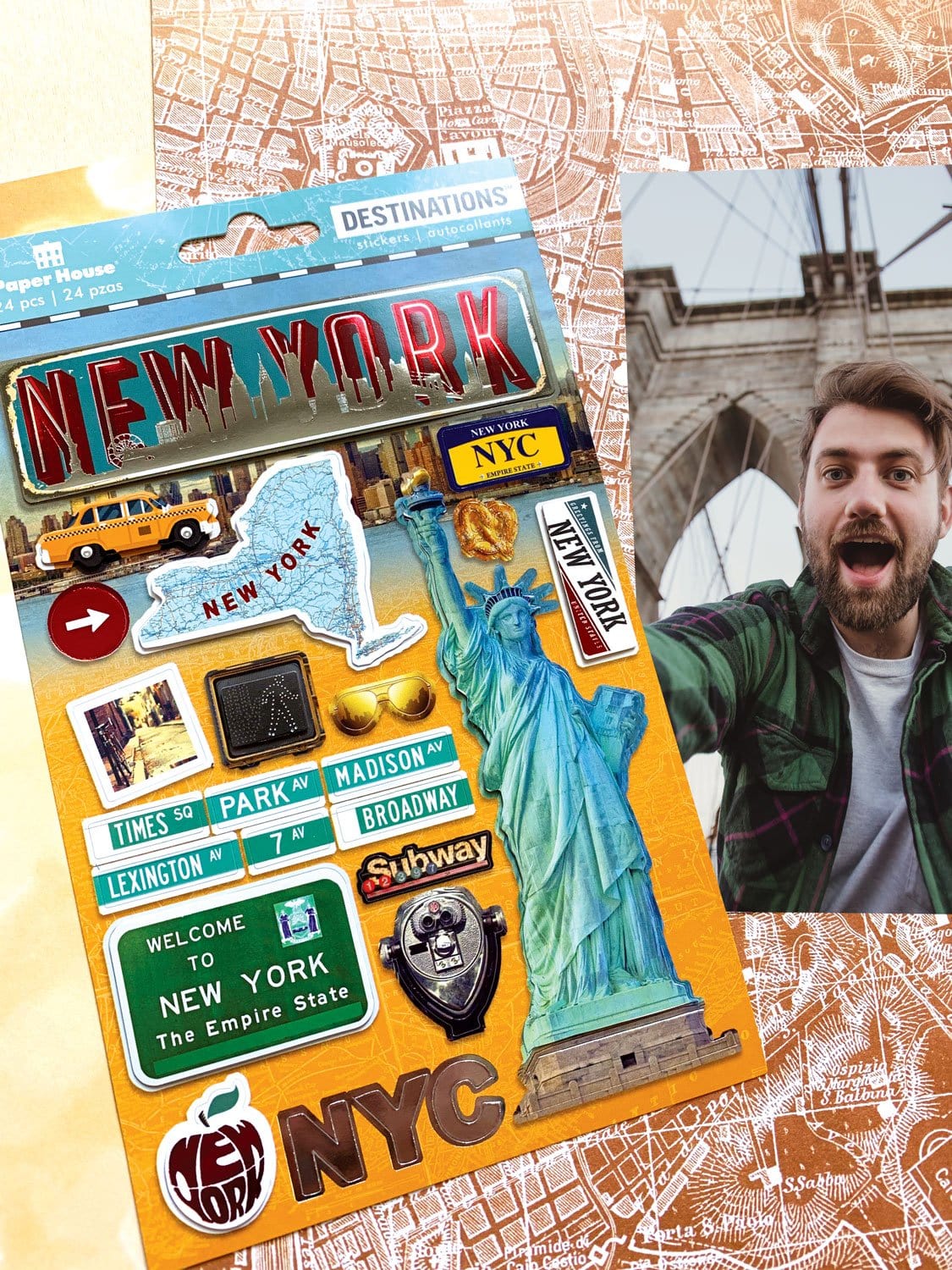  Scrapbook Stickers - 3D New York City、mySite、ghnorth