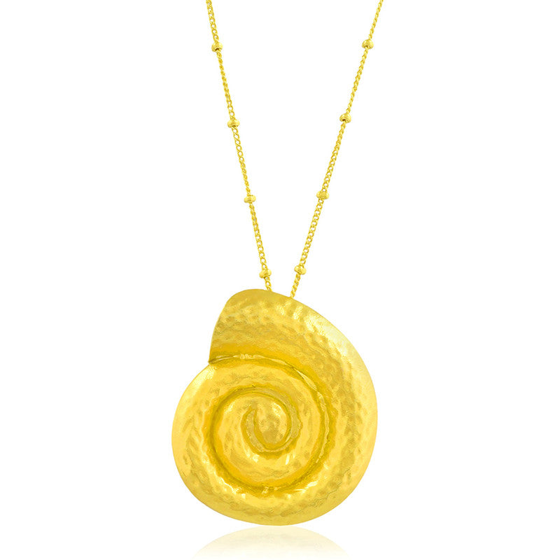 Textured Shell Pendant Necklace | 14K Gold Plated、mySite、camillekostekn