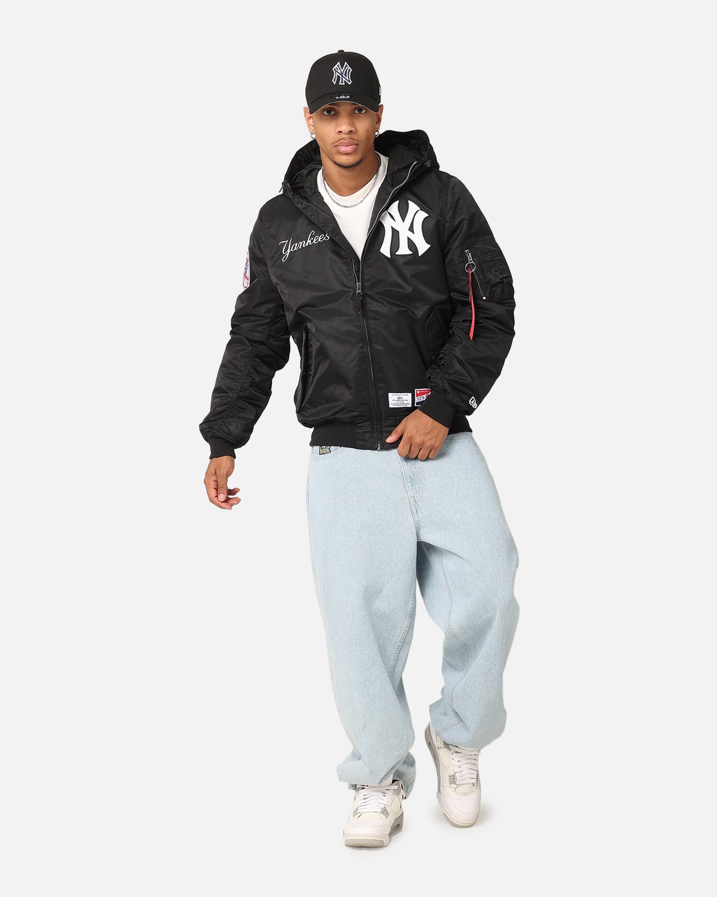 New Era New York Yankees Alpha Industries L-2B Hooded Bomber Jacket Black、mySite、zt4zffjzw