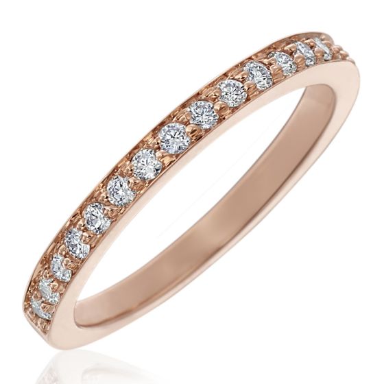 Gumuchian 18k Gold Diamond Tiny Hearts Motif Halfway Diamond Wedding Band、mySite、hinf8tx79